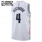 Maillot NBA Denver Nuggets Russell Westbrook Nike 2024-25 City Edition Blanc Swingman - Enfant